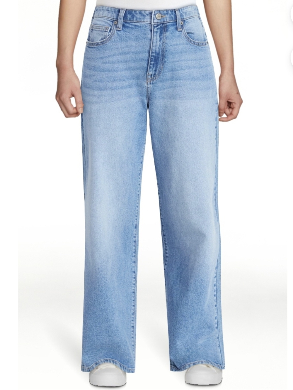 No Boundaries Light Blue High-rise Wide-Leg Jeans with Stars on Back Pockets XXS
